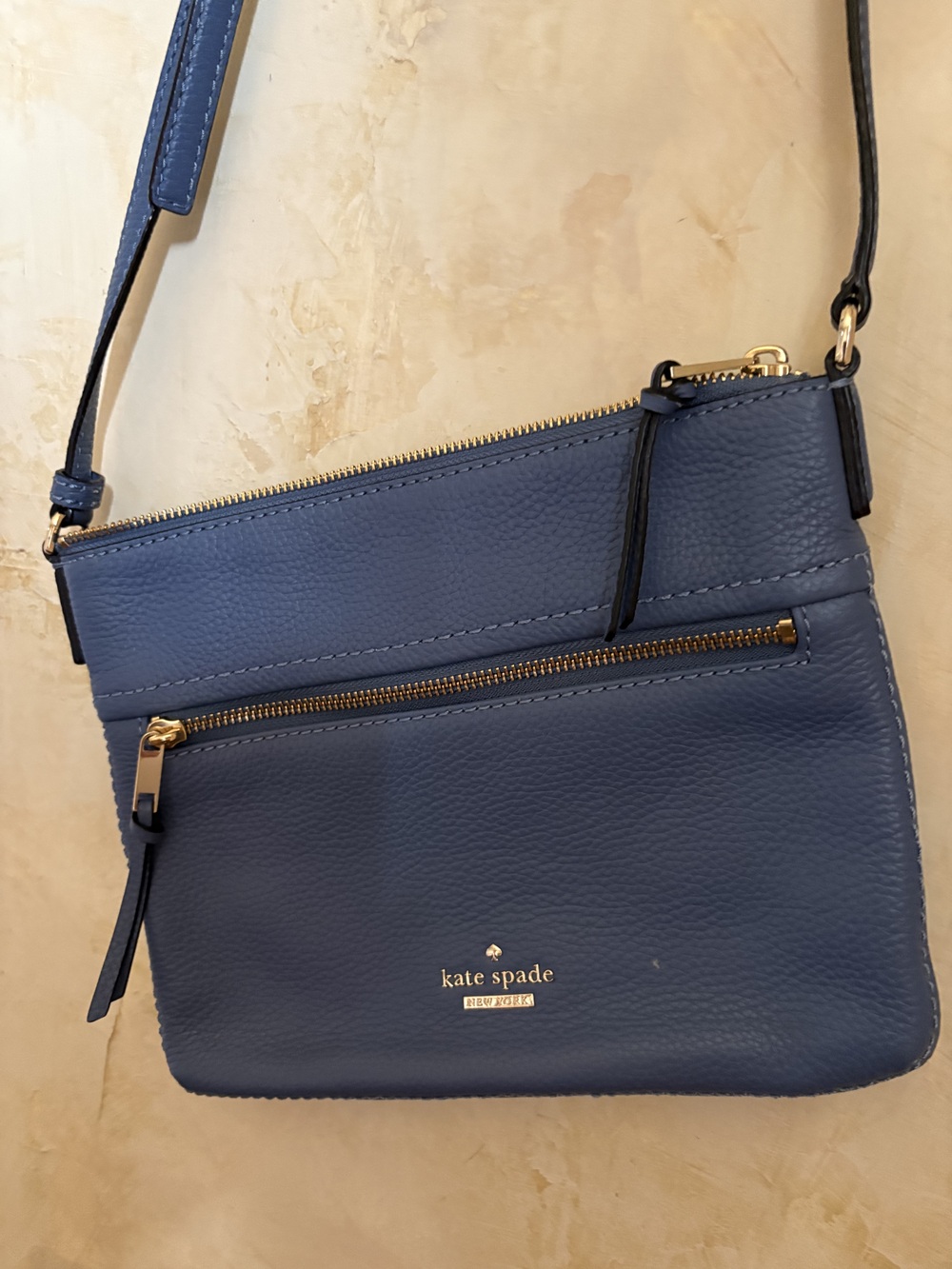 Kate Spade Crossbody Bag, blu leather 10 x 8
